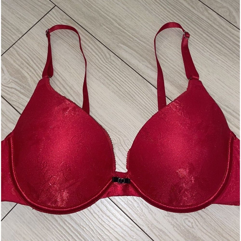 Lily of France 2131101 Extreme Ego Boost Push Up Bra Padded UW Womens 36B Red - Picture 3 of 6